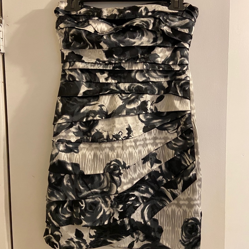 Strapless Formal Dress with floral design